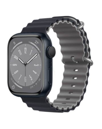 iWatch (38/40/41mm) Ocean Band Silicone Sport Strap Band - OBSIDIAN LIME & BLACK (Only Ground Shipping)
