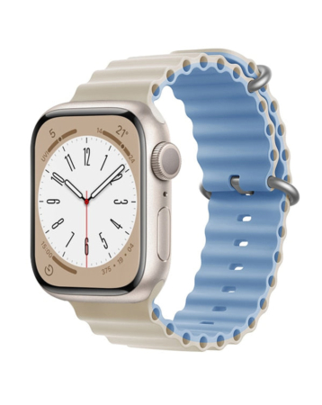 iWatch (38/40/41mm) Ocean Band Silicone Sport Strap Band - MIST BLUE & THE STARS (Only Ground Shipping)