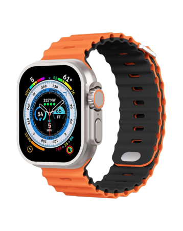 iWatch (38/40/41mm) Ocean Band Silicone Sport Strap Band - ORANGE & GREEN (Only Ground Shipping)