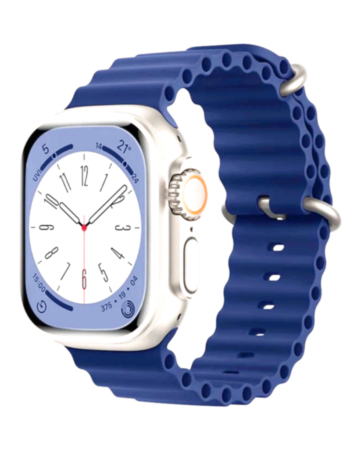 Silicone Ocean Strap with Metal Buckle (BLUE) for iWatch (38 / 40 / 41mm) (Only Ground Shipping)