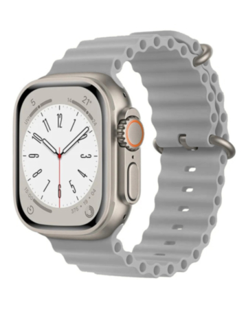 Silicone Ocean Strap with Metal Buckle (CLOUD GREY) for iWatch (38/40/41mm) (Only Ground Shipping)