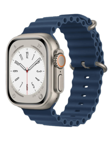 Silicone Ocean Strap with Metal Buckle (DEEP BLUE) for iWatch (38/40/41mm) (Only Ground Shipping)
