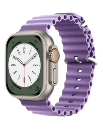 Silicone Ocean Strap with Metal Buckle (LILAC) for iWatch (38 / 40 / 41mm) (Only Ground Shipping)