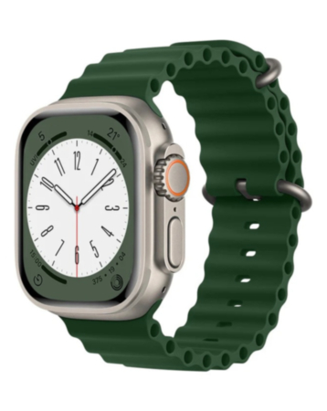 Silicone Ocean Strap with Metal Buckle (OLIVE GREEN) for iWatch (38 / 40 / 41mm) (Only Ground Shipping)