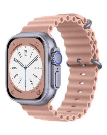 Silicone Ocean Strap with Metal Buckle (REDRO ROSE) for iWatch (38 / 40 / 41mm) (Only Ground Shipping)