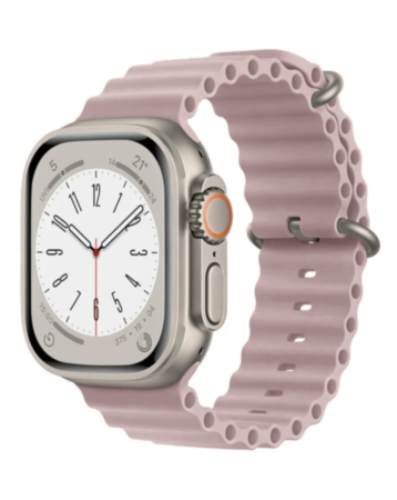 Silicone Ocean Strap with Metal Buckle (SAND POWDER) for iWatch (38/40/41mm) (Only Ground Shipping)