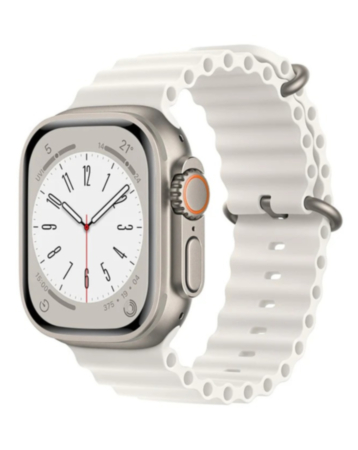 Silicone Ocean Strap with Metal Buckle (WHITE) for iWatch (38 / 40 / 41mm) (Only Ground Shipping)