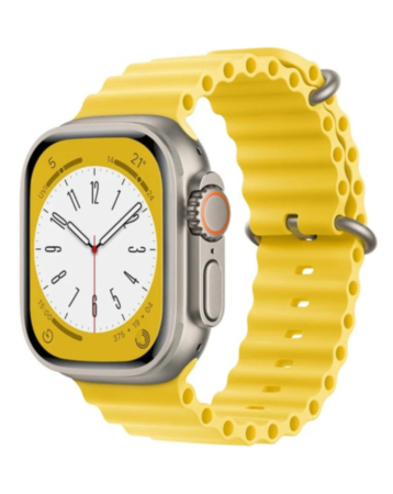 Silicone Ocean Strap with Metal Buckle (YELLOW) for iWatch (38 / 40 / 41mm) (Only Ground Shipping)
