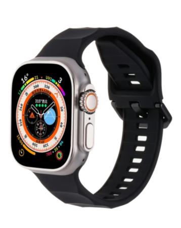 Silicone Wave Sport Strap (BLACK) for iWatch (38 / 40 / 41mm) (Only Ground Shipping)