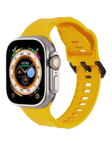 Silicone Wave Sport Strap (YELLOW) for iWatch (38 / 40 / 41mm) (Only Ground Shipping)
