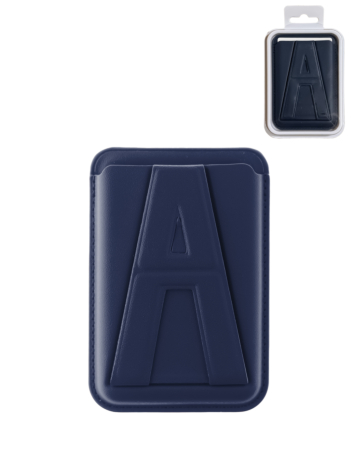 A Design Leather Magnetic Card Wallet Holder with Stand - BLUE (Only Ground Shipping)