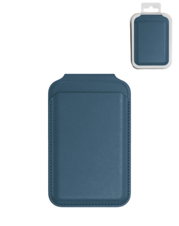Leather Magnetic Card Wallet Holder with Stand - BLUE (Only Ground Shipping)