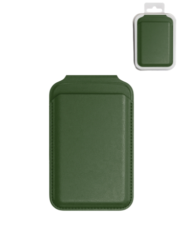 Leather Magnetic Card Wallet Holder with Stand - GREEN (Only Ground Shipping)