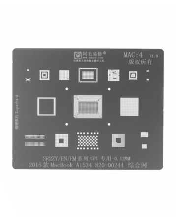 AMAOE BGA Reballing Stencil for Macbook MAC4 - 2016 A1534 (Not Returnable)