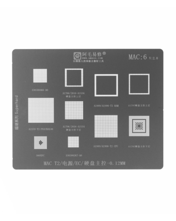 AMAOE BGA Reballing Stencil for Macbook MAC6 - A1989 / A1990 / T2 (Not Returnable)