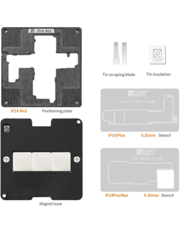 AMAOE BGA iPhone 14 / 14 Plus / 14 Pro / 14 Pro Max Logic Board Middle Frame BGA Stencil