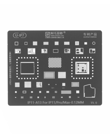 Stock up on the AMAOE BGA reballing stencil for iPhone 11 series, 0.12mm (A13) — not returnable.