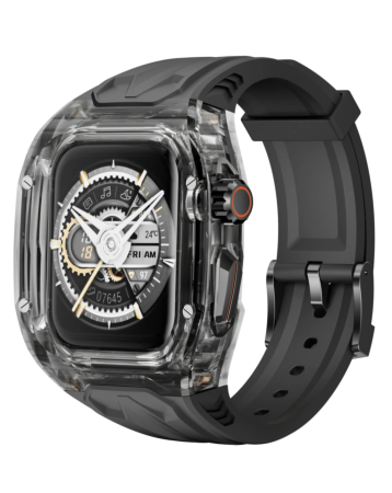 Transparent Protective Watch Band for iWatch (40mm / 41mm) - BLACK (Only Ground Shipping)