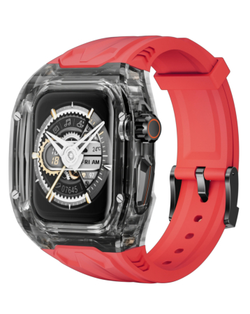 Transparent Protective Watch Band for iWatch (40mm / 41mm) - RED (Only Ground Shipping)