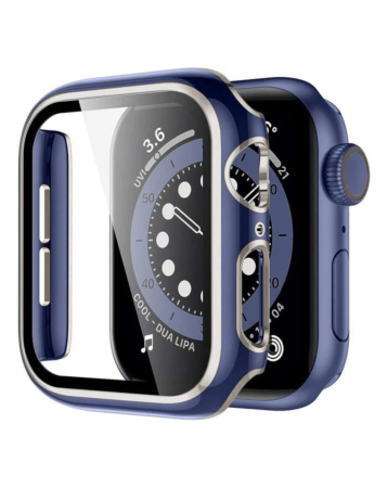 iWatch 41mm Shinny Hard PC Bumper Case - BLUE & SILVER (Only Ground Shipping)