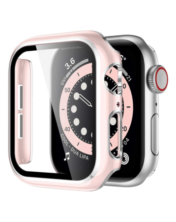 iWatch 41mm Shinny Hard PC Bumper Case - PINK & SILVER (Only Ground Shipping)