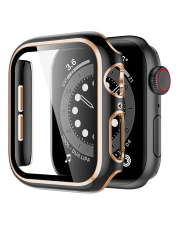 iWatch 41mm Shinny Hard PC Bumper Case - BLACK & ROSE GOLD (Only Ground Shipping)