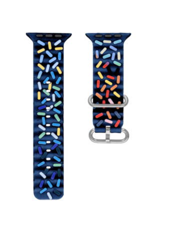 Rainbow Sprinkle Silicone Band (BLUE) for iWatch (42 / 44 / 45 / 49mm) (Only Ground Shipping)