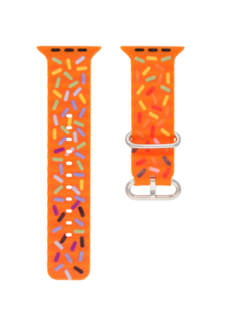 Rainbow Sprinkle Silicone Band (ORANGE) for iWatch (42 / 44 / 45 / 49mm) (Only Ground Shipping)