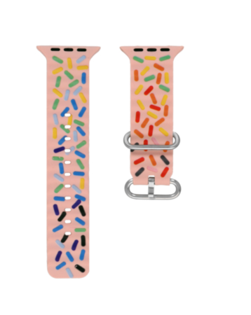Rainbow Sprinkle Silicone Band (PINK) for iWatch (42 / 44 / 45 / 49mm) (Only Ground Shipping)