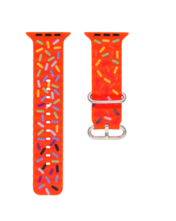 Rainbow Sprinkle Silicone Band (RED) for iWatch (42 / 44 / 45 / 49mm) (Only Ground Shipping)
