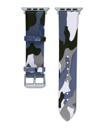 Camo Design Silicone Soft Band - BLUE iWatch (42/44/45mm) (Only Ground Shipping)