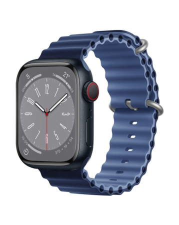iWatch (42/44/45/49mm) Ocean Band Silicone Sport Strap Band - NAVY BLUE & LIGHT NAVY BLUE (Only Ground Shipping)