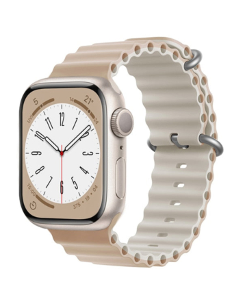 iWatch (42/44/45/49mm) Ocean Band Silicone Sport Strap Band - WHITE & THE ANTIQUE WHITE (Only Ground Shipping)