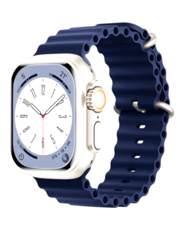 Silicone Ocean Strap with Metal Buckle (DEEP BLUE) for iWatch (42 / 44 / 45 / 49mm) (Only Ground Shipping)