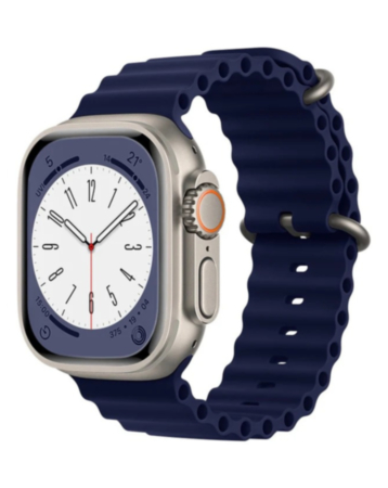 Silicone Ocean Strap with Metal Buckle (NAVY BLUE) for iWatch (42 / 44 / 45 / 49mm) (Only Ground Shipping)