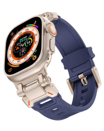 Sport Silicone Band with Metal Connector (BLUE) for iWatch (42 / 44 / 45 / 49mm) (Only Ground Shipping)