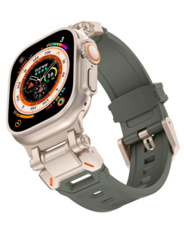 Sport Silicone Band with Metal Connector (GRAY) for iWatch (42 / 44 / 45 / 49mm) (Only Ground Shipping)