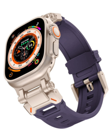 Sport Silicone Band with Metal Connector (PURPLE) for iWatch (42 / 44 / 45 / 49mm) (Only Ground Shipping)