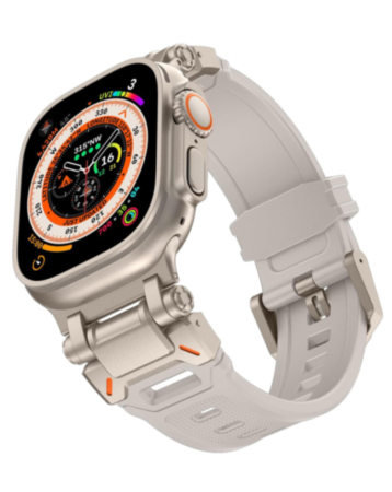 Sport Silicone Band with Metal Connector (STAR LIGHT) for iWatch (42 / 44 / 45 / 49mm) (Only Ground Shipping)
