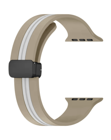 MagStripe Dual Color Magnetic Silicone Band (GRAY & WHITE) for iWatch (42 / 44 / 45 / 49mm) (Only Ground Shipping)