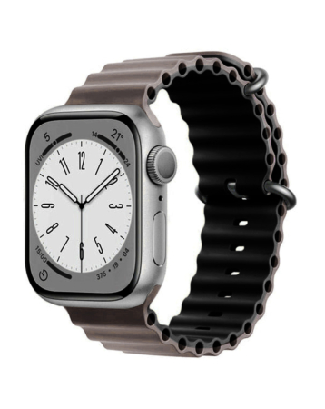 iWatch (42/44/45/49mm) Ocean Band Silicone Sport Strap Band - OBSIDIAN LIME & BLACK (Only Ground Shipping)