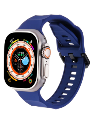 Silicone Wave Sport Strap (MIDNIGHT BLUE) for iWatch (42 / 44 / 45 / 49mm) (Only Ground Shipping)