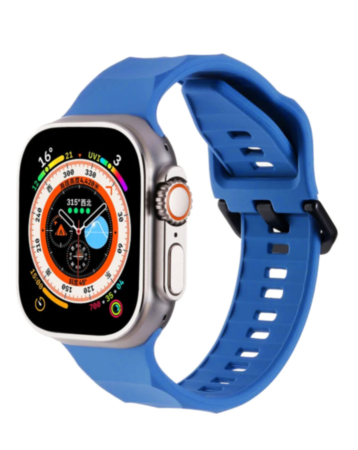 Silicone Wave Sport Strap (NAVY BLUE) for iWatch (42 / 44 / 45 / 49mm) (Only Ground Shipping)