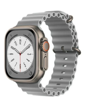 Silicone Ocean Strap with Metal Buckle (CLOUD GRAY) for iWatch (42 / 44 / 45 / 49mm) (Only Ground Shipping)