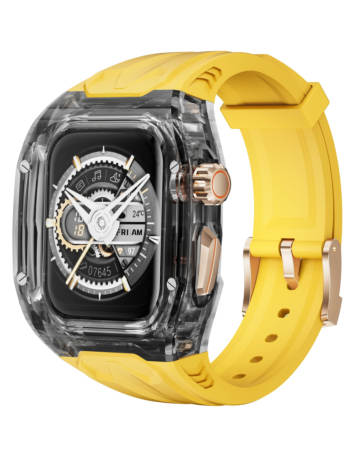 Transparent Protective Watch Band for iWatch (44mm / 45mm) - YELLOW (Only Ground Shipping)