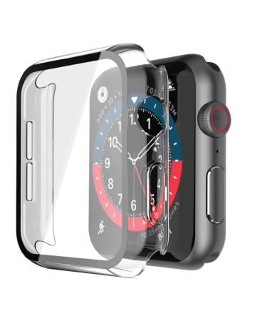 iWatch 45mm Shinny Hard PC Bumper Case - CLEAR & SILVER (Only Ground Shipping)