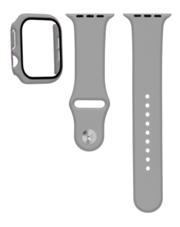 Silicone Soft Band with Tempered Glass - GRAY for iWatch 46mm (Only Ground Shipping)