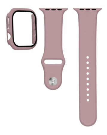 Silicone Soft Band with Tempered Glass - PINK for iWatch 46mm (Only Ground Shipping)
