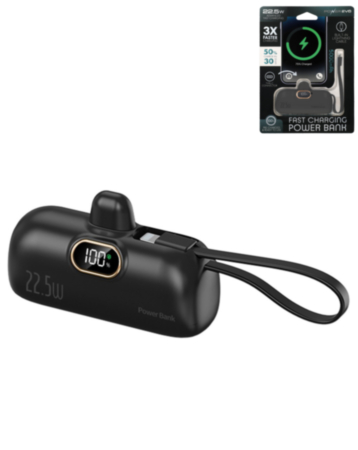 Mini Plug-in Power Bank (5000mAh) (BLACK) (Only Ground Shipping)