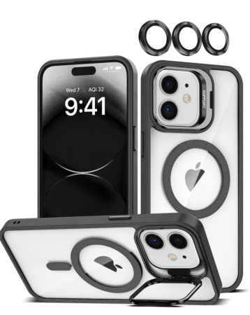 Transpalet Silicone case & Camera stand with Camera Lens - BLACK for iPhone 11 (Only Ground Shipping)